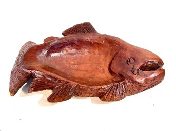 Vintage Large Primitive Artist Carved Fish