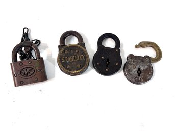 Antique Brass And Iron Locks