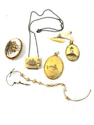 Antique And Vintage Scrimshaw Jewelry