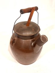 Antique American Primitive Stoneware Batter Pail - Jug