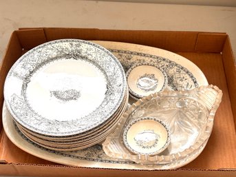 Vintage Platter And Plates