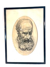 Original Pencil Charcoal Art Of Man