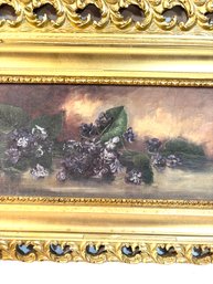 Vintage Framed Painting - Purple Flowers
