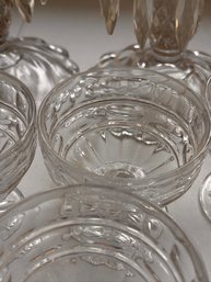 Vintage Crystal Candle Sticks And Glasses
