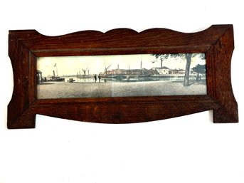 Vintage Framed Print- Harbor Scene