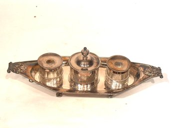 Vintage George III Old Sheffield Plate (OSP) Inkstand.
