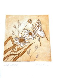 Vintage Nancy Leslie  Wood Block Print