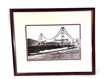 Vintage Framed Photo, Building The Golden Gate Circa 1936