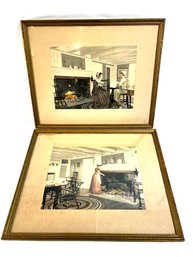 Vintage Framed Prints - Home Scene