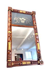 Vintage Hitchcock Federal Style Stenciled Still Life Trumeau Mirror