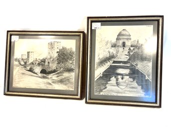 Vintage Framed Sketching From L.M. Ganon