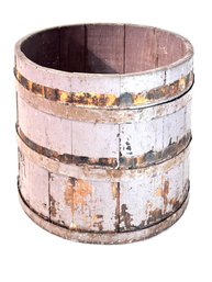 Antique Painted Wood Barrel