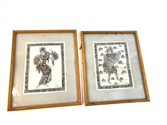 Vintage Framed Drawings