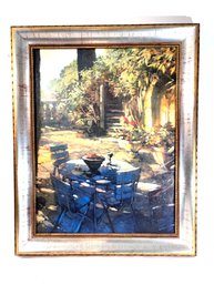 Framed Print On Canvas - Sunlit Terrace Crillon Le Brave By Philip Craig