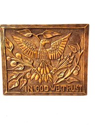 Vintage Wood Carved Eagle Plaque