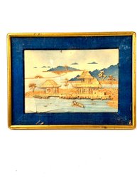 Vintage Framed Cork Carved Picture