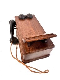 Antique Wall Mounted Telephone With Original Parts