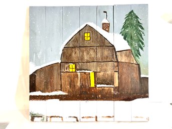 Barn Painting On Boards