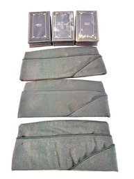 Vintage Wool Military Caps And Purple Heart Boxes
