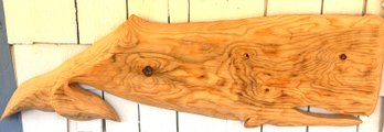 34' Carved Wood Whale