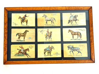 Vintage Framed Cigarette Cards Print  Of  Horses
