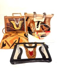 Vintage  Snakeskin Briefcase Satchel Purses