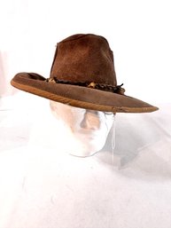Vintage Leather Hat With Claws