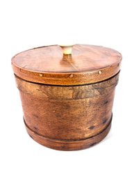Antique Wood Pantry Bucket With Lid
