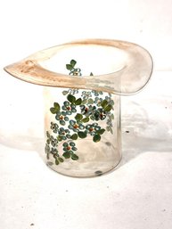 Vintage Painted Glass Top Hat