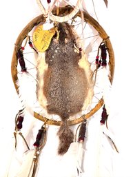 Native American Indian Vintage Shield With Squirrel Pelt