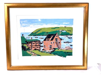 Vintage Framed Philip Kelsey Monhegan Print 109-150