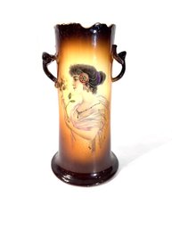 Antique Ioga Warwick Woman Double Handle Vase