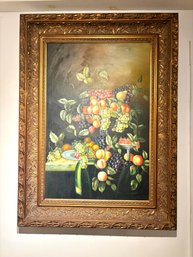 Very Large Vintage Ornate Framed Painting - Fruit