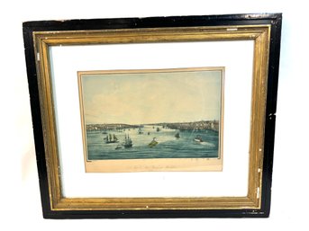 Vintage Framed Print - Vue De New York Et Brooklin