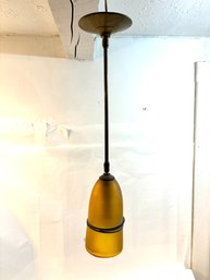 Vintage Salamandra Ceiling Light Amber Color Glass Globe