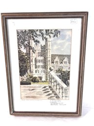 Vintage Framed Watercolor - Duke University, Bob Blake, 1976