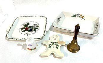 Woodhull Fine Bakeware Platter, Ofnah Crystal Bell, Brass Bell