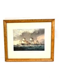 Vintage Framed Print - First Transatlantic Mail Vessel