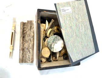 Vintage Box Of Bone Items