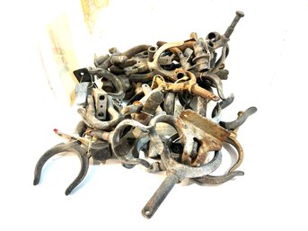 Vintage Bin Of Iron Boat Parts