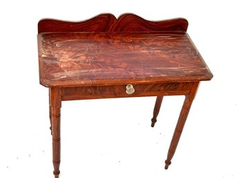 Antique Wooden Table With Glass Knob