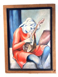 Vintage Framed Somewhat Abstract Painting - Signed Marcht