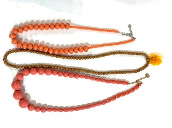 Three Vintage Costume Jewelry Necklaces