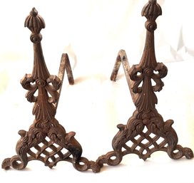 Antique Cast Iron Andirons