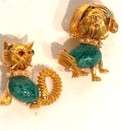 Vintage Cat And Dog Pins