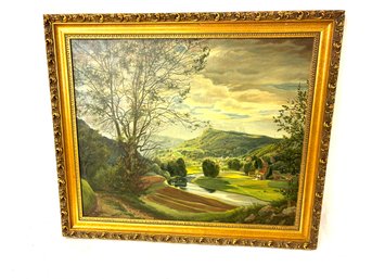 Vintage Framed Oil Landscape Painting