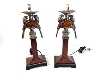Pair Of Parrot Lamps