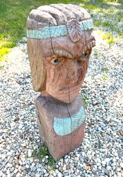 Vintage Carved Wood Indian Totem
