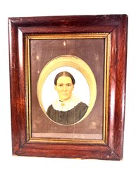 Vintage Wood Frame Portrait Of A Woman