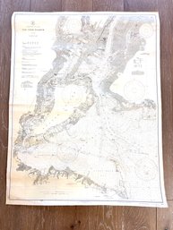 Vintage Nautical Chart New York Harbor